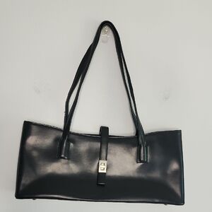 M. London Black Leather Shoulder Bag